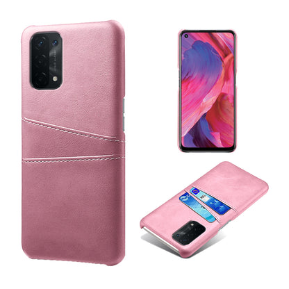 KSQ Double Card Slots PU Leather Coated PC Shell Cover Case for Oppo A74 5G / A54 5G / A93 5G