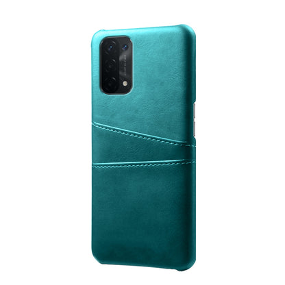 KSQ Double Card Slots PU Leather Coated PC Shell Cover Case for Oppo A74 5G / A54 5G / A93 5G