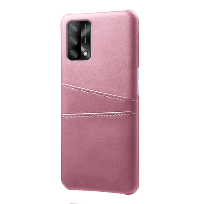 KSQ Double Card Slots PU Leather Coated PC Phone Cover Case for Oppo A74 4G / Oppo F19