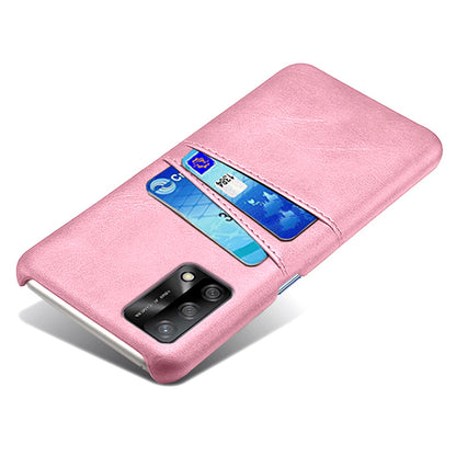 KSQ Double Card Slots PU Leather Coated PC Phone Cover Case for Oppo A74 4G / Oppo F19