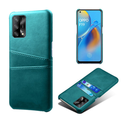 KSQ Double Card Slots PU Leather Coated PC Phone Cover Case for Oppo A74 4G / Oppo F19