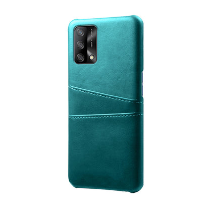 KSQ Double Card Slots PU Leather Coated PC Phone Cover Case for Oppo A74 4G / Oppo F19