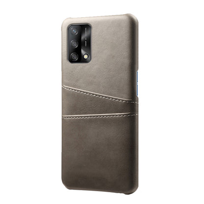 KSQ Double Card Slots PU Leather Coated PC Phone Cover Case for Oppo A74 4G / Oppo F19