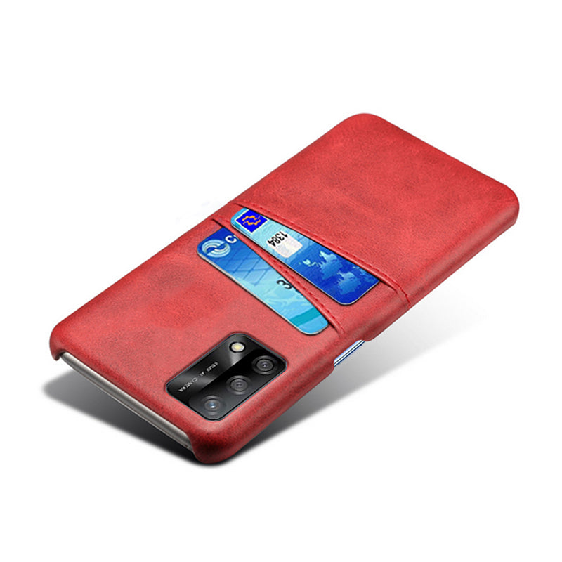 KSQ Double Card Slots PU Leather Coated PC Phone Cover Case for Oppo A74 4G / Oppo F19