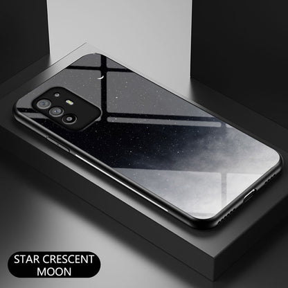 Starry Sky Pattern Anti-Scratch Tempered Glass Well-Protected Phone Hybrid Case Cover for Oppo A94 5G/Reno5 Z/F19 Pro+ 5G