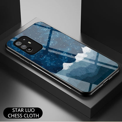 Starry Sky Pattern Anti-Scratch Tempered Glass Well-Protected Phone Hybrid Case Cover for Oppo A94 5G/Reno5 Z/F19 Pro+ 5G