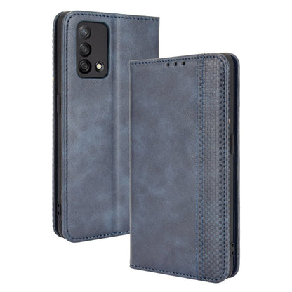 Wallet Stand Vintage Style Phone Case Magnetic Closure Leather Cover for Oppo F19/A74 4G