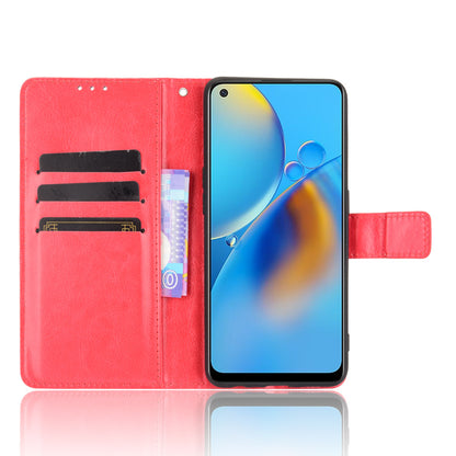 Wallet Design Crazy Horse Skin Leather Stand Shell with Strap for Oppo A74 4G/F19