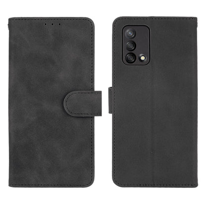 Skin-touch Feeling Leather Wallet Stand Flip Case Protective Phone Shell Cover for Oppo F19/A74 4G