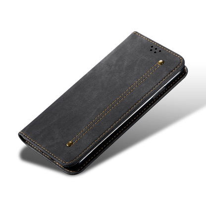 Full Protection Jeans Cloth Texture Leather Wallet Case with Stand for Oppo vivo V21 4G/5G