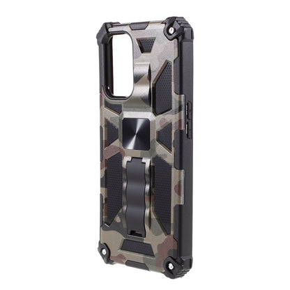 Camouflage Pattern Kickstand Design Detachable Drop-proof Phone Case Cover with Magnetic Sheet for Oppo A74 5G/A93 5G/OnePlus Nord N200 5G