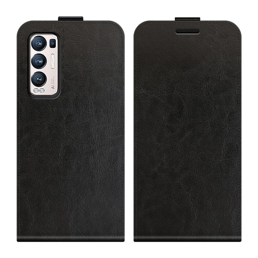 Vertical Flip Crazy Horse Texture Leather Phone Case with Card Holder for Oppo Reno5 Pro+ 5G / Oppo Find X3 Neo