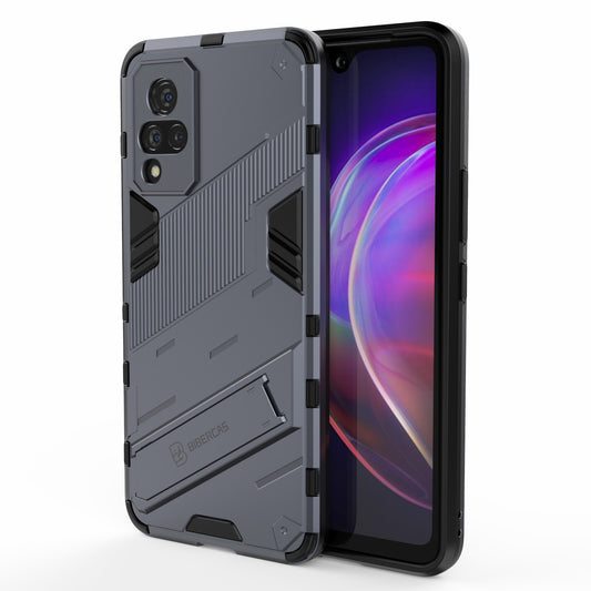 PC + TPU Hybrid Phone Case Anti-Drop Cover with Kickstand Design for vivo V21 4G / 5G