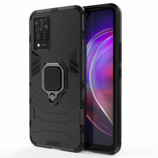 Well-Protected PC + TPU Combo Kickstand Hybrid Phone Cover Cool Guard Case for vivo V21 4G