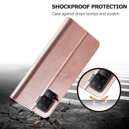 LC.IMEEKE Full Protection Wallet Design Leather Phone Protector Stand Shell for Oppo F19 Pro/A94/Reno5 F