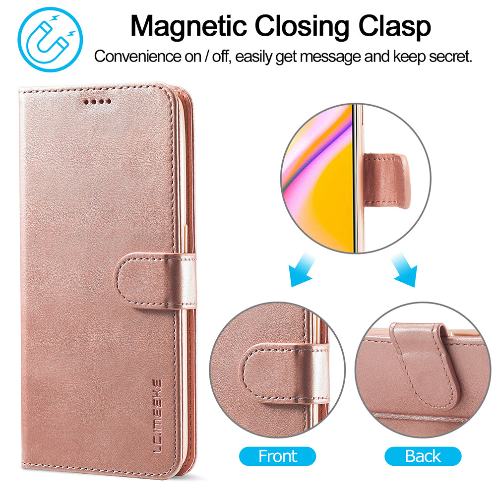 LC.IMEEKE Full Protection Wallet Design Leather Phone Protector Stand Shell for Oppo F19 Pro/A94/Reno5 F