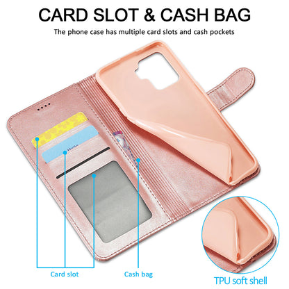 LC.IMEEKE Full Protection Wallet Design Leather Phone Protector Stand Shell for Oppo F19 Pro/A94/Reno5 F