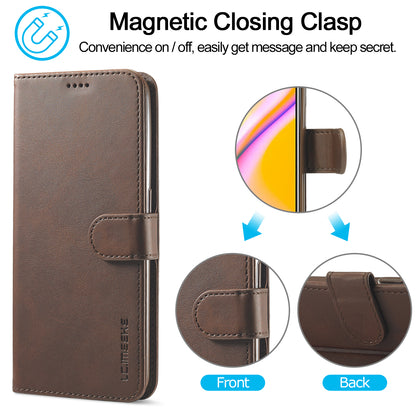 LC.IMEEKE Full Protection Wallet Design Leather Phone Protector Stand Shell for Oppo F19 Pro/A94/Reno5 F