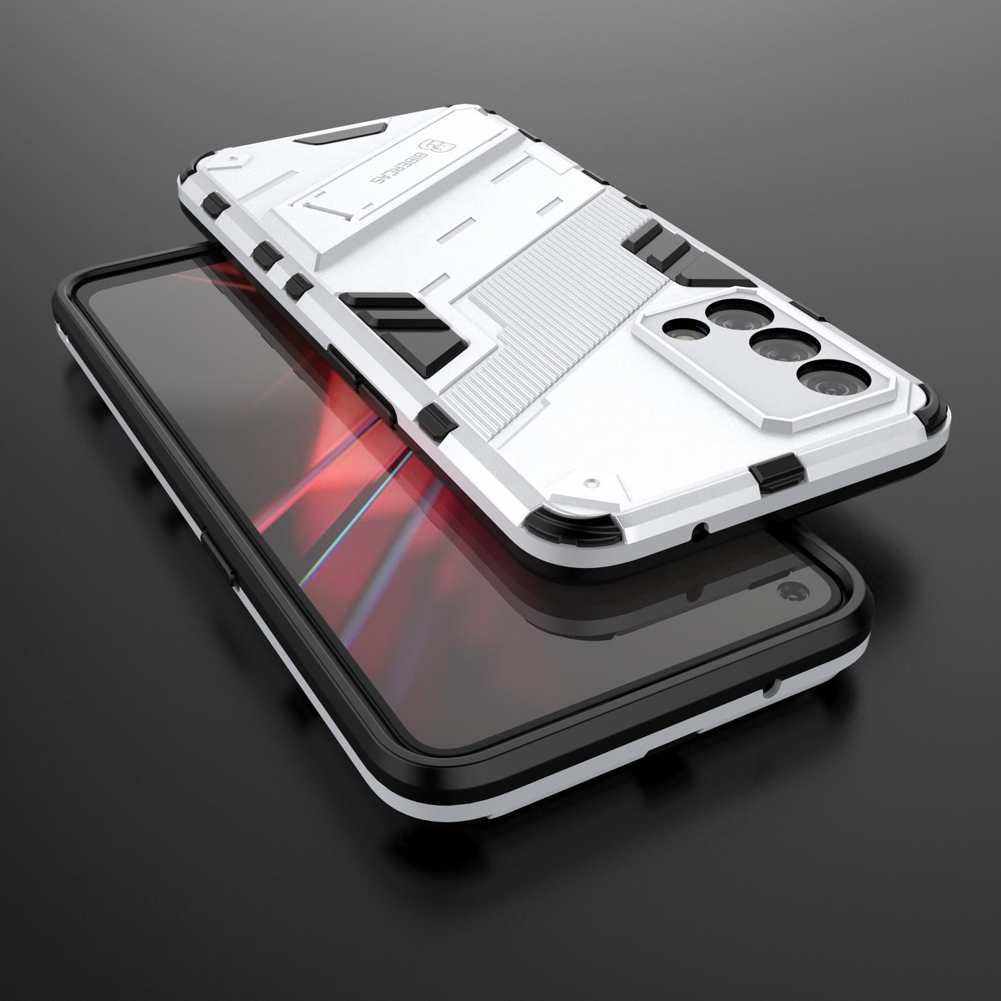 PC + TPU Shockproof Hybrid Case Phone Cover with Foldable Kickstand for Oppo K9