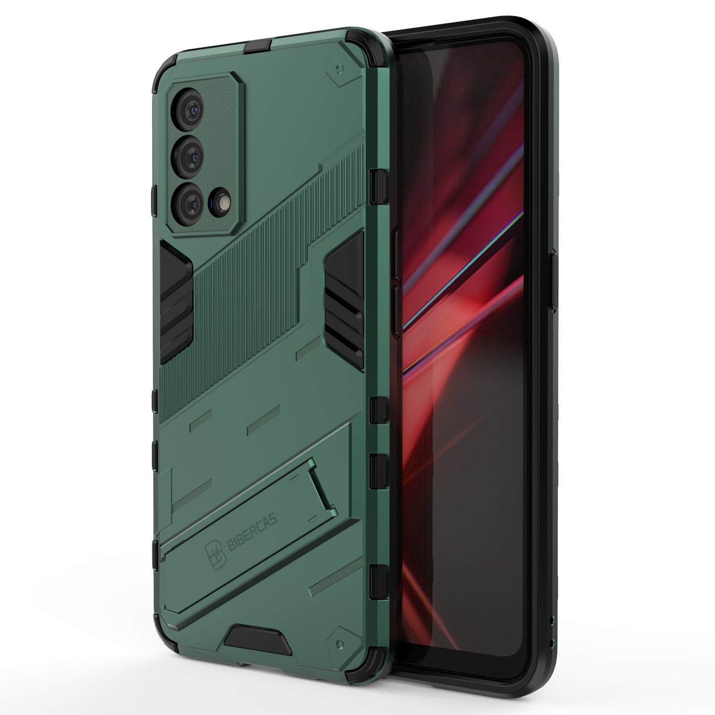 PC + TPU Shockproof Hybrid Case Phone Cover with Foldable Kickstand for Oppo K9