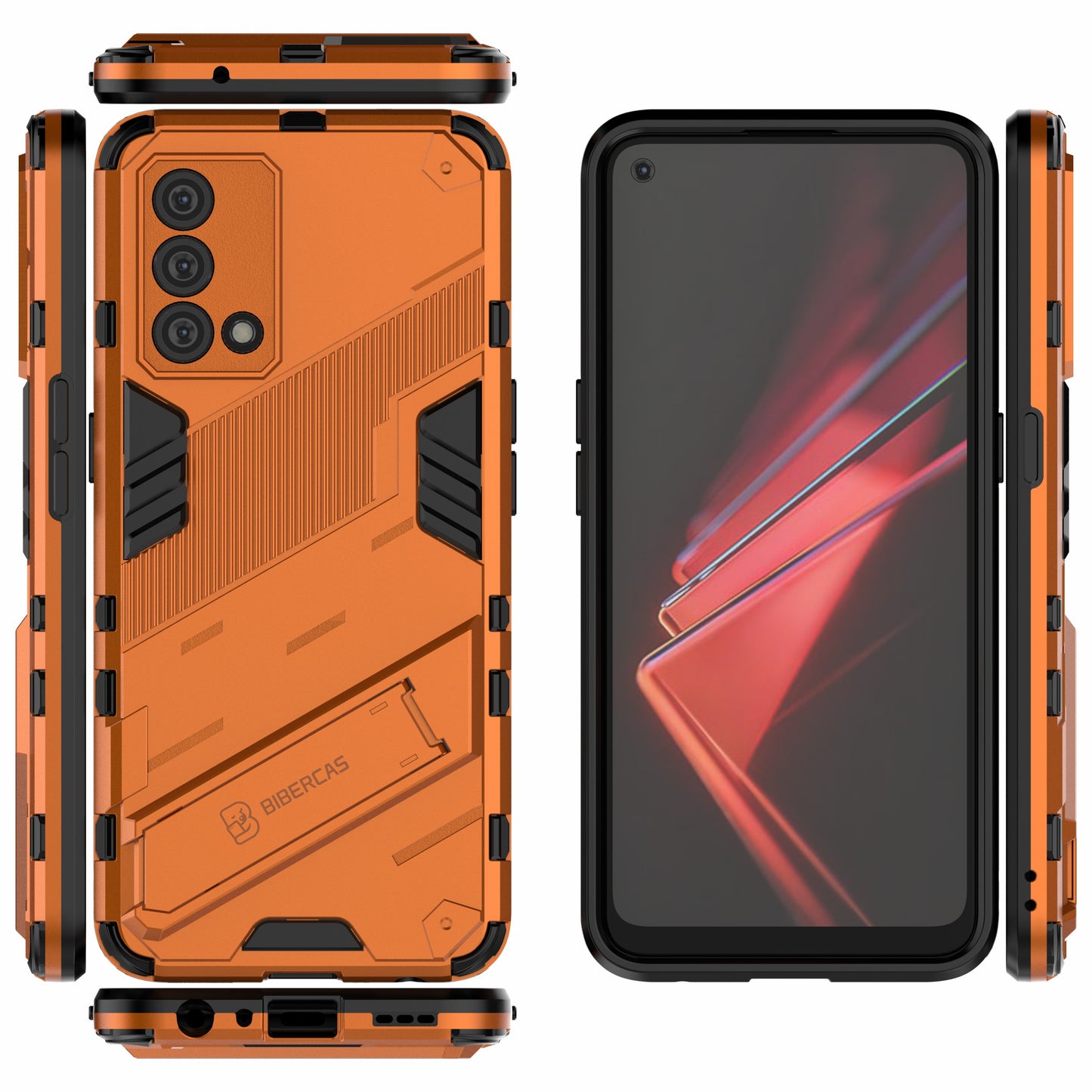 PC + TPU Shockproof Hybrid Case Phone Cover with Foldable Kickstand for Oppo K9