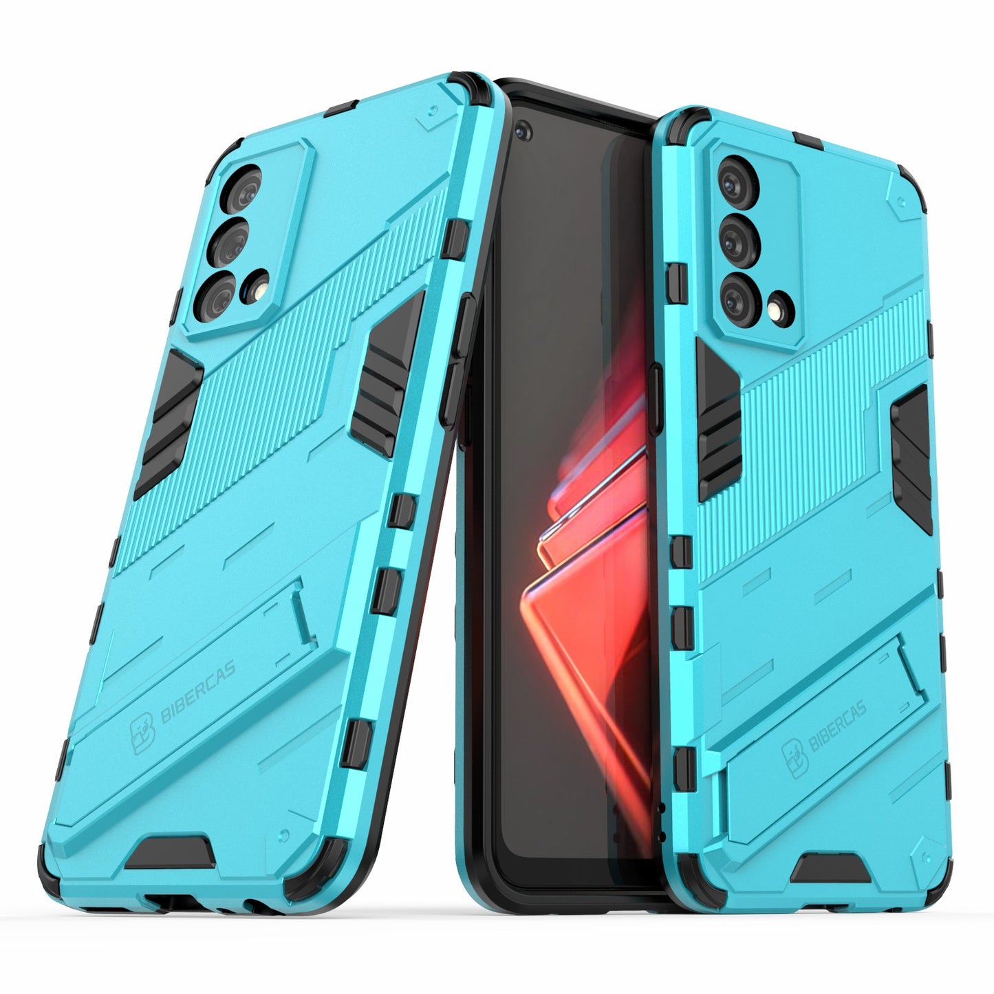 PC + TPU Shockproof Hybrid Case Phone Cover with Foldable Kickstand for Oppo K9