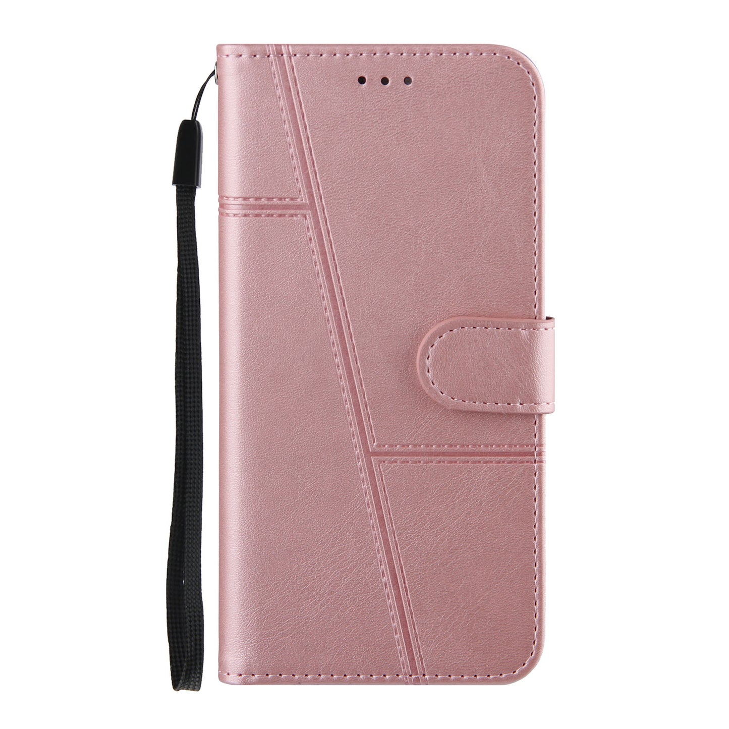 Full Protection Splicing Leather Phone Cover Wallet Stand Case with Strap for Oppo A94 5G