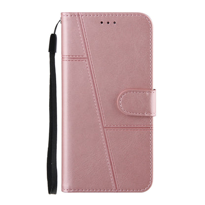 Full Protection Splicing Leather Phone Cover Wallet Stand Case with Strap for Oppo A94 5G