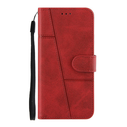 Full Protection Splicing Leather Phone Cover Wallet Stand Case with Strap for Oppo A94 5G