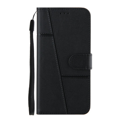 Full Protection Splicing Leather Phone Cover Wallet Stand Case with Strap for Oppo A94 5G