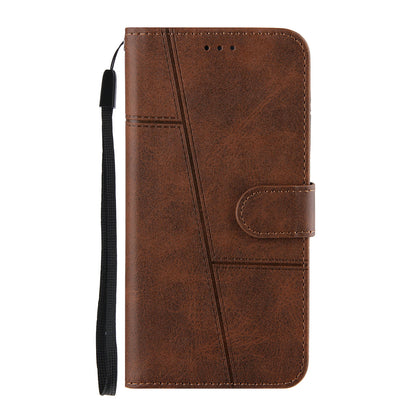 Full Protection Splicing Leather Phone Cover Wallet Stand Case with Strap for Oppo A94 5G