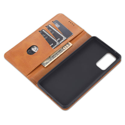 AZNS Stand Wallet Case Auto-absorbed Magnetic Leather Phone Shell for vivo V21 4G