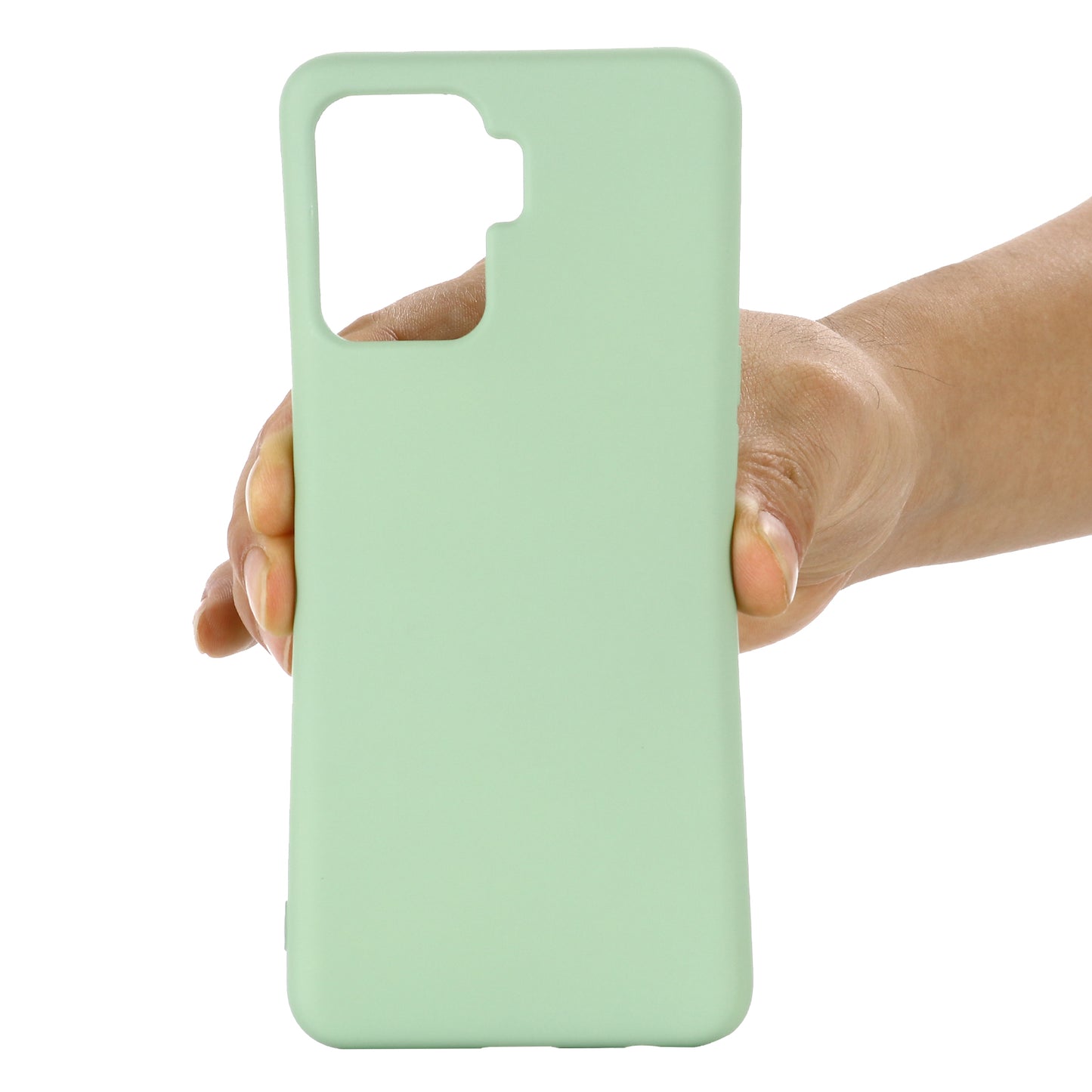 Solid Color Liquid Silicone Soft Phone Case Protective Shell with Strap for Oppo A94 / Reno5 F / F19 Pro / Reno5 Lite