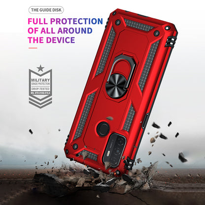 Anti-drop PC + TPU Combo Hybrid Phone Shell with Ring Kickstand for Oppo A53 / Oppo A53s / A32 4G