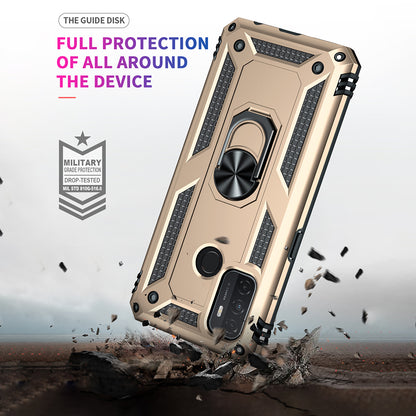 Anti-drop PC + TPU Combo Hybrid Phone Shell with Ring Kickstand for Oppo A53 / Oppo A53s / A32 4G