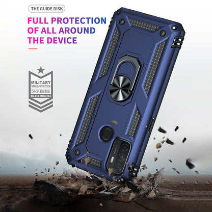 Anti-drop PC + TPU Combo Hybrid Phone Shell with Ring Kickstand for Oppo A53 / Oppo A53s / A32 4G