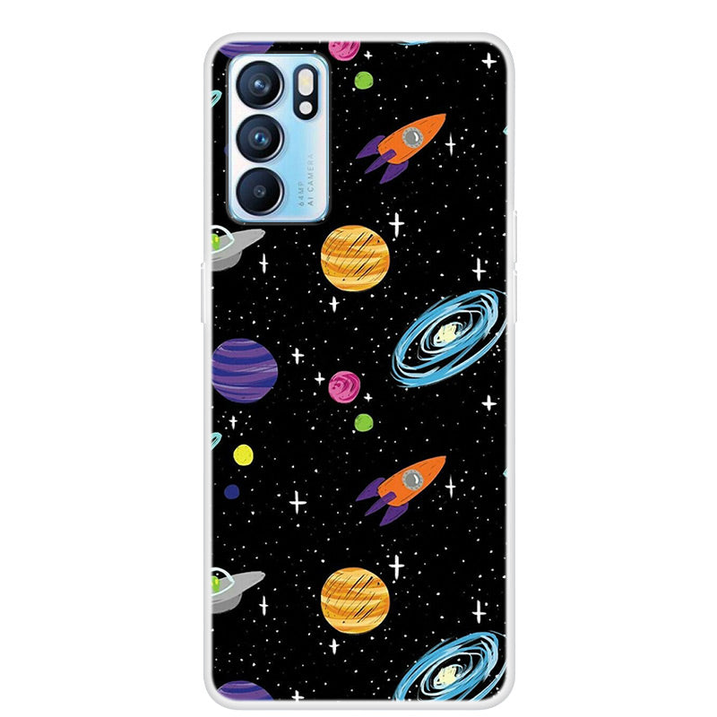 Stylish Pattern Printing Full Protection Soft TPU Phone Case Cover for Oppo Reno6 5G