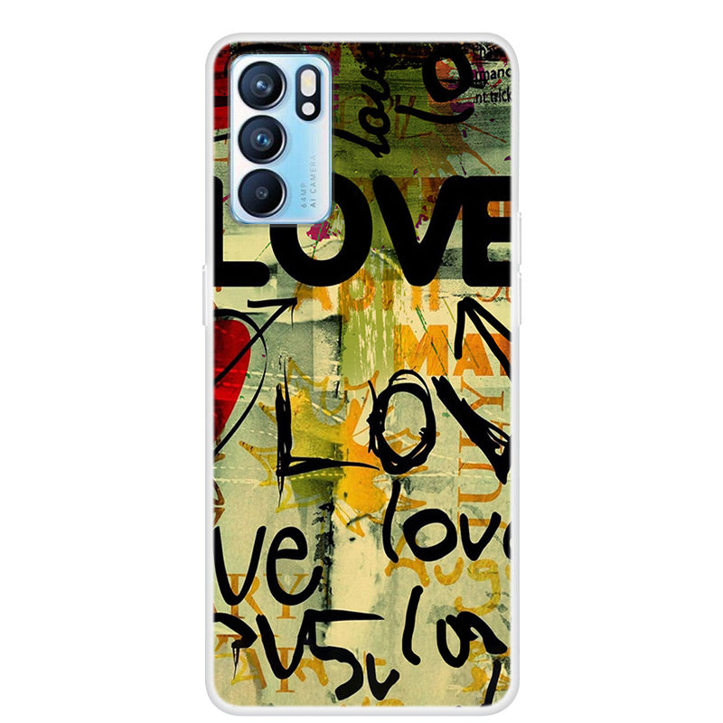 Stylish Pattern Printing Full Protection Soft TPU Phone Case Cover for Oppo Reno6 5G