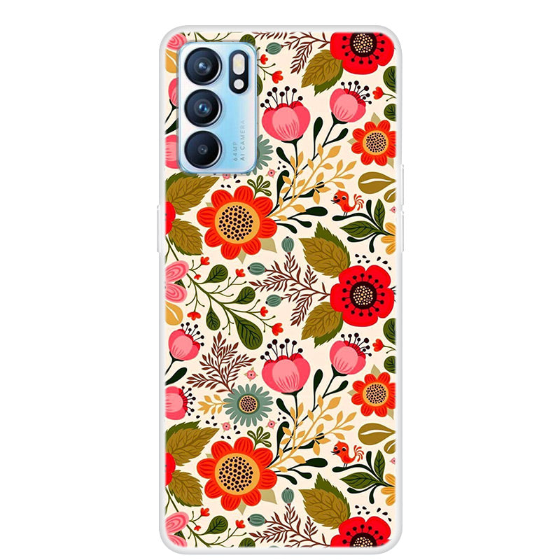 Stylish Pattern Printing Full Protection Soft TPU Phone Case Cover for Oppo Reno6 5G