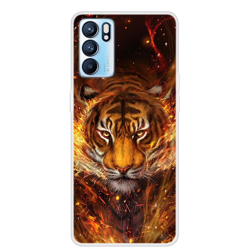 Stylish Pattern Printing Full Protection Soft TPU Phone Case Cover for Oppo Reno6 5G