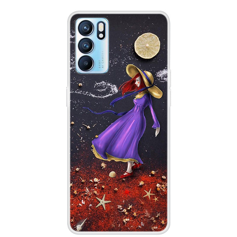 Stylish Pattern Printing Full Protection Soft TPU Phone Case Cover for Oppo Reno6 5G