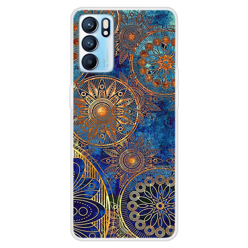 Full Protection Pattern Printing Flexible TPU Phone Cover Case for Oppo Reno6 5G