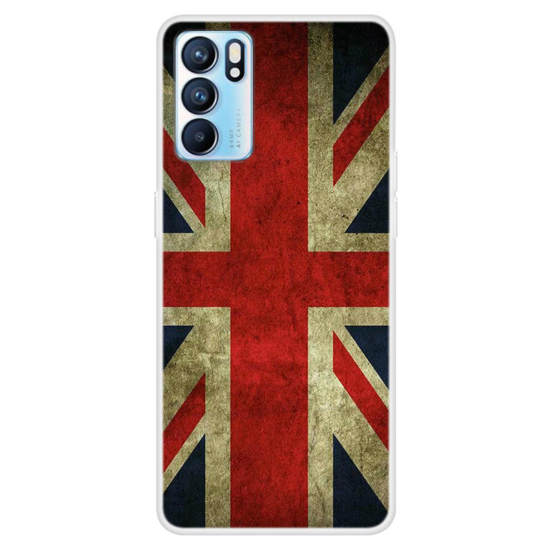 Full Protection Pattern Printing Flexible TPU Phone Cover Case for Oppo Reno6 5G