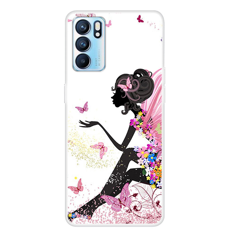 Full Protection Pattern Printing Flexible TPU Phone Cover Case for Oppo Reno6 5G