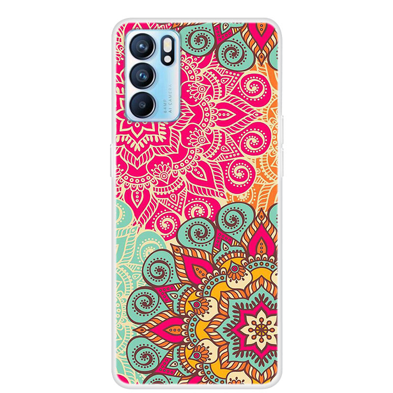 Full Protection Pattern Printing Flexible TPU Phone Cover Case for Oppo Reno6 5G