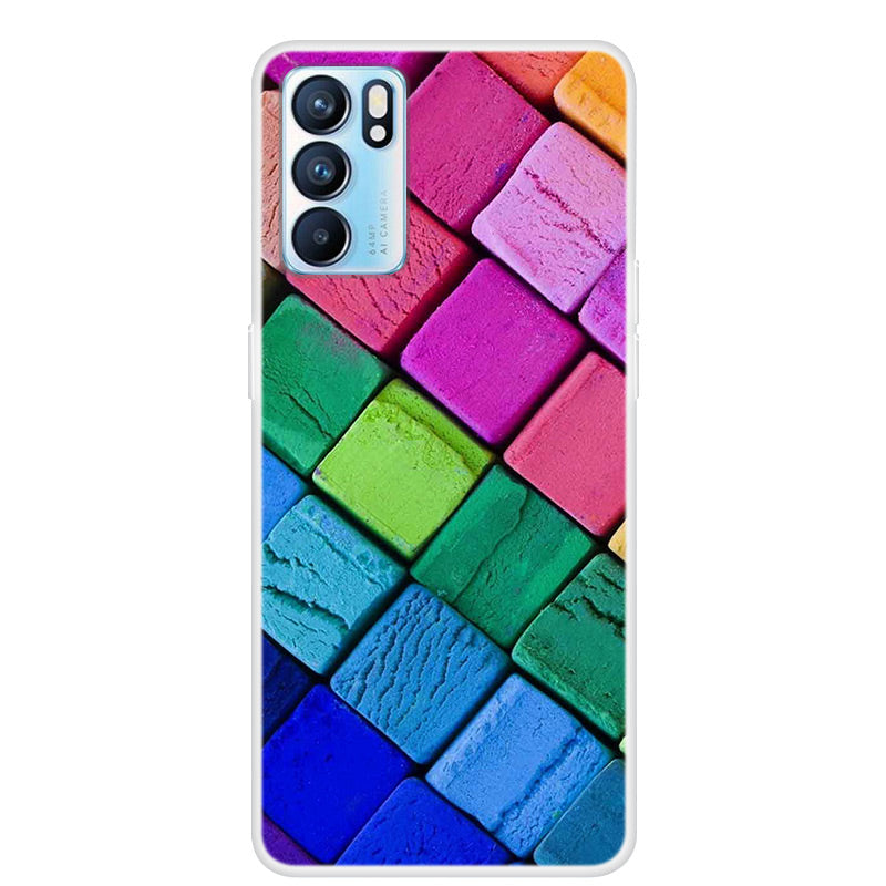 Full Protection Pattern Printing Flexible TPU Phone Cover Case for Oppo Reno6 5G