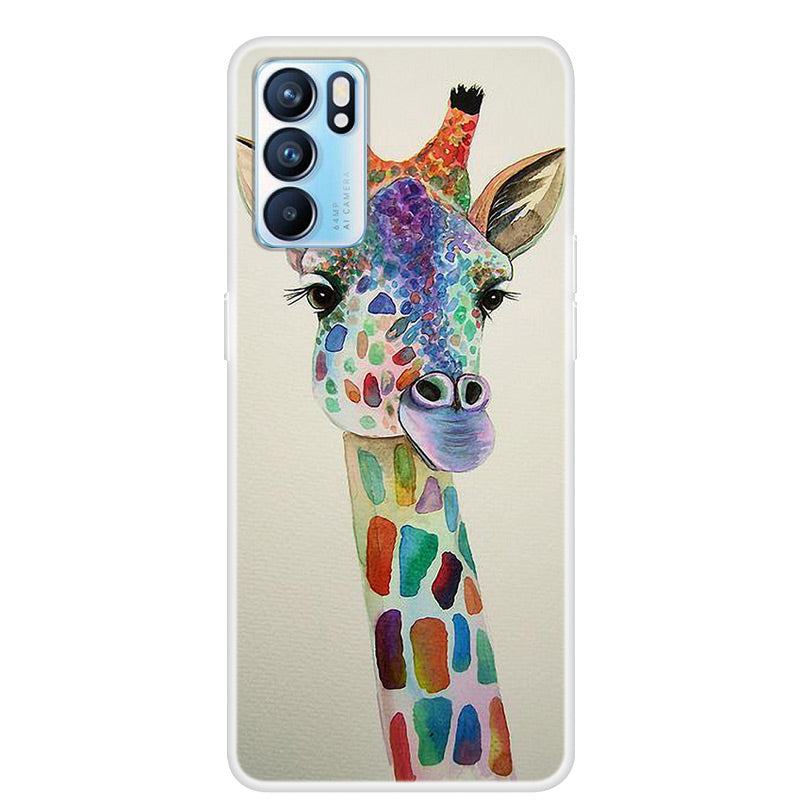 Full Protection Pattern Printing Flexible TPU Phone Cover Case for Oppo Reno6 5G