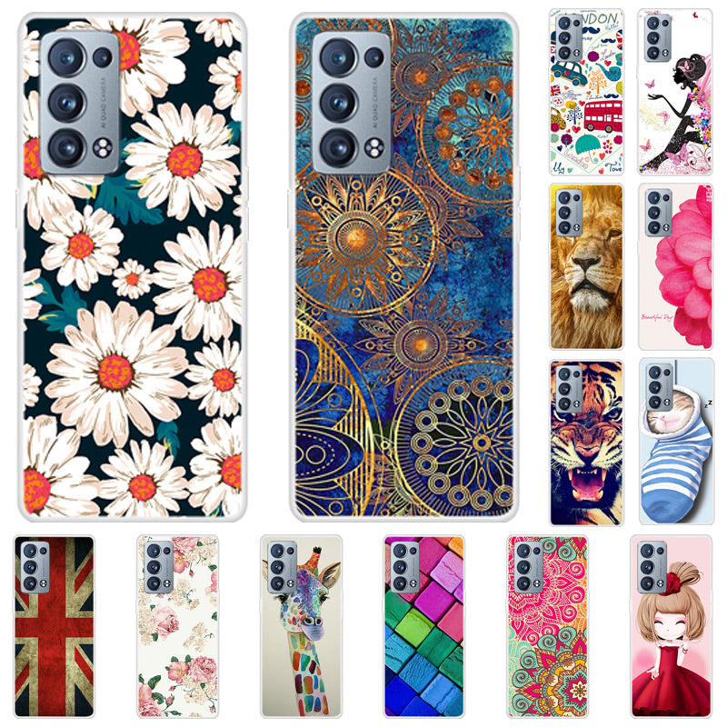 Full Protection Pattern Printing Flexible TPU Phone Cover Case for Oppo Reno6 Pro+ 5G/Pro 5G (Snapdragon)