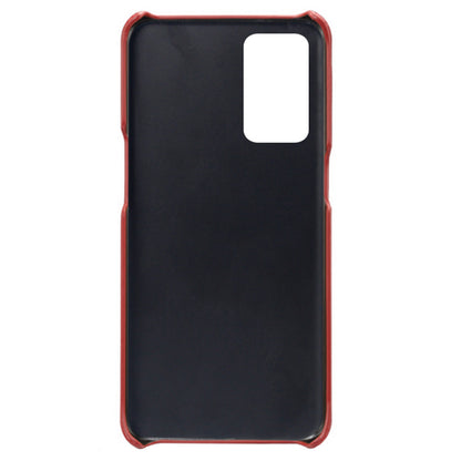 KSQ Double Card Slots PU Leather Coated PC Shell Cover Case for Oppo Reno6 5G