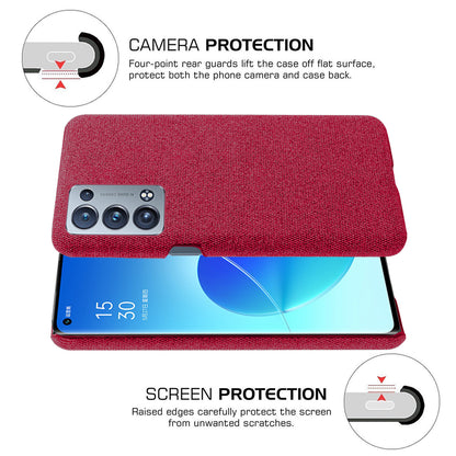 KSQ Well-Protected Cloth Coated Plastic Phone Case for Oppo Reno6 Pro+ 5G/Pro 5G (Snapdragon)